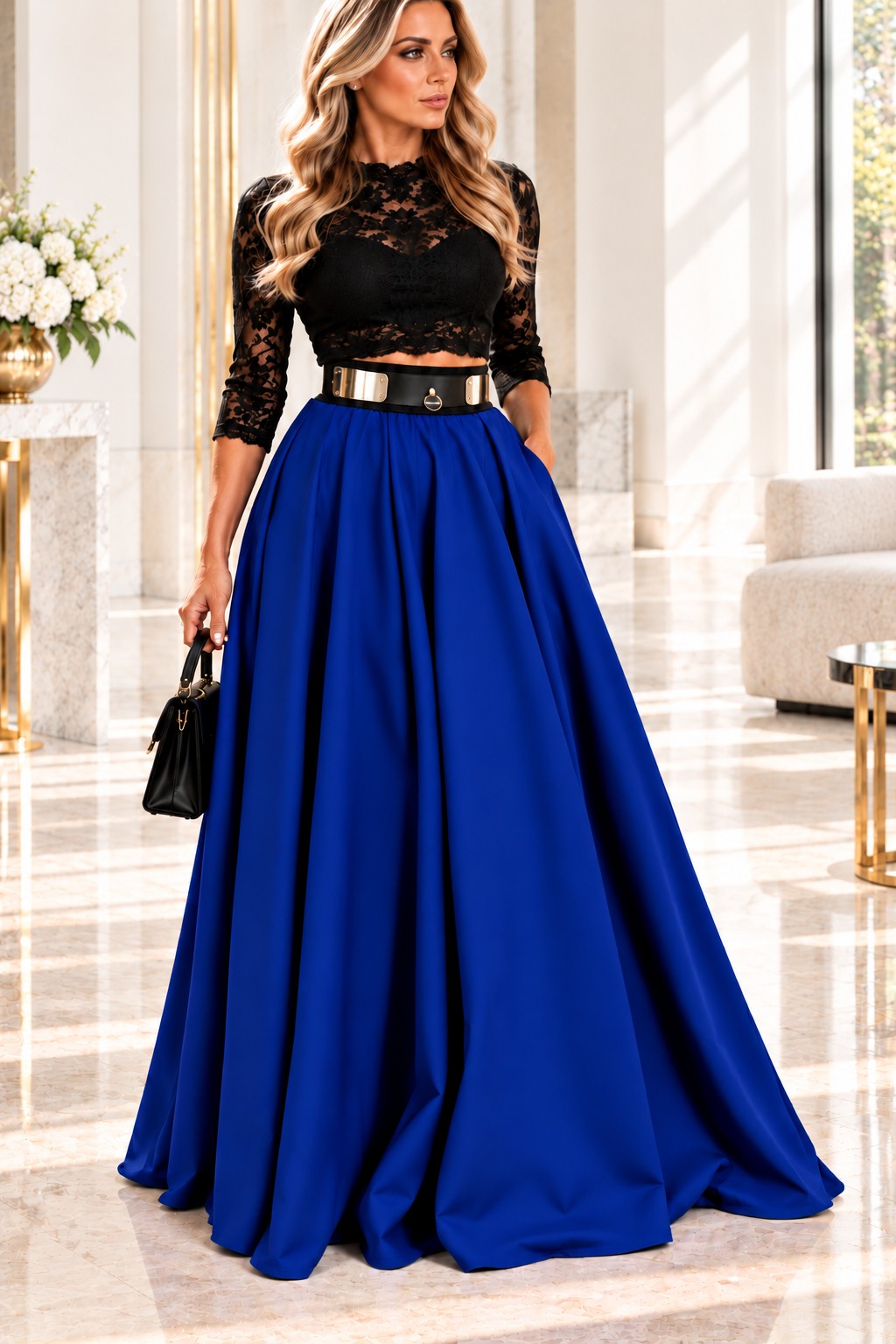 Dlouhá sukně - maxi sukně - BOROS_SK_L_BLU 05